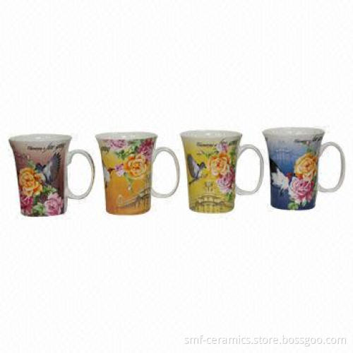 13oz New Bone China/Ceramic Trumpet Mugs, Various Colors Available